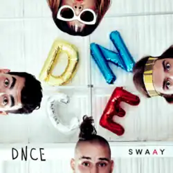 Cover art for the EP depicting the band members' upper faces—clockwise from the top: JinJoo Lee, Jack Lawless, Cole Whittle and Joe Jonas. On the back there are four letter-shaped balloons forming the word DNCE.