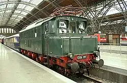 Electric locomotive on display