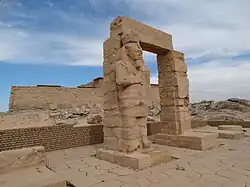 Remains of sculptures close to the temple