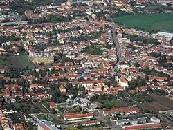 Aerial view of Tuřany from the east