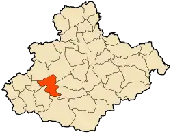 Location of Taher in the Relizane Province