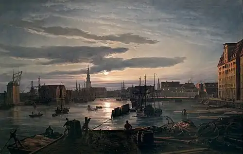 Copenhagen Harbor by Moonlight, (1846)