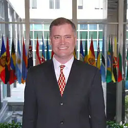 Daniel Oerther in the lobby of the State Department