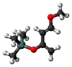 Ball-and-stick model of Danishefsky's diene