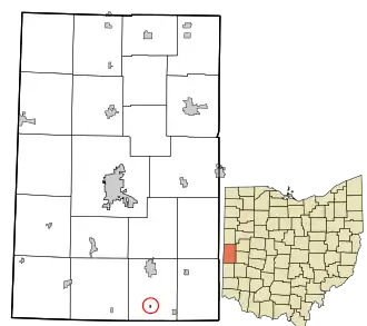 Location in Darke County and the state of Ohio