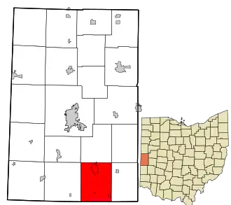 Location in Darke County and the state of Ohio
