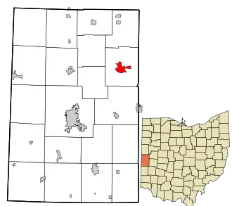 Location in Darke County and the state of Ohio