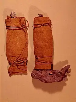 Puttees of bog boy Søgårds Mose Man, Denmark, early Iron Age