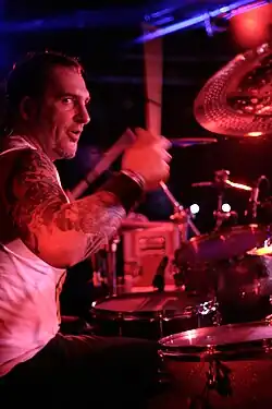 Dave Raun drumming for Lagwagon on October 16, 2012 at Middle East Club, Cambridge, MA.