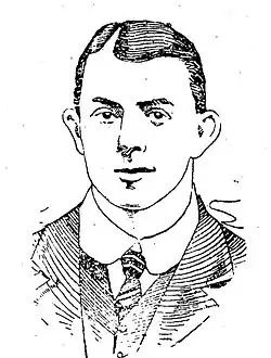 Cartoon drawing of the head and shoulders of a young man