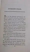 Introduction of an 1812 copy of "Elements of Chemical Philosophy"