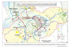 A diagram of potential dam construction