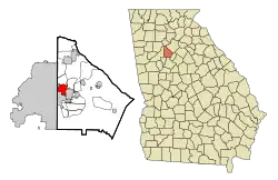 Location in DeKalb County and the state of Georgia