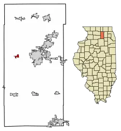 Location of Malta in DeKalb County, Illinois.
