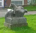 Ox and horse statue