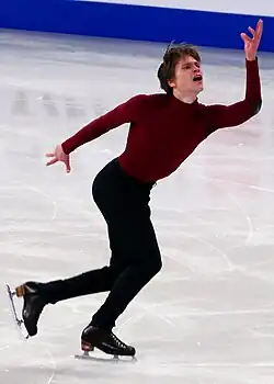 Deniss Vasiļjevs performs at the 2024 World Championships.