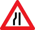 A43.2: Road narrows to the left