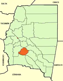 Location of Atamisqui Department within Santiago del Estero Province
