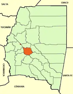 location of Departamento San Martín in Santiago del Estero Province