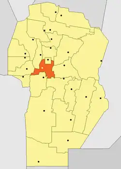 Location of Santa María Department in Córdoba Province