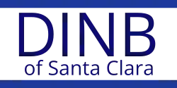 The logo of the Deposit Insurance National Bank of Santa Clara. Two horizontal lines are on the top and bottom of the logo. The letters 'DINB' are large, and 'of Santa Clara' are below it in a smaller font.