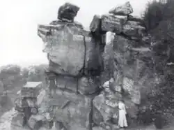 Devil's Doorway with graffiti (circa 1911)