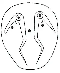 Diagram of design on shell pendant