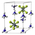 Ball-and-stick model for a unit cell.