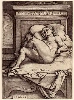 Image 119Hans Sebald Beham: Die Nacht, engraving, 1548