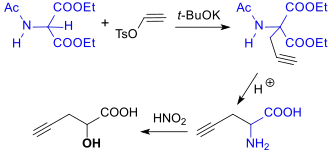 Synthesis of 2-hydroxy-4-pentanoic acid from DEAM