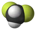 Spacefill model of difluoromethane