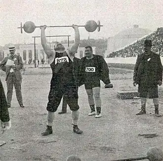 Dimitrios Tofalos (no. 700) behind Steinbach (no. 872) at the 1906 Intercalated Games.