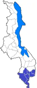 Location of the diocese within Malawi