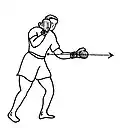 Short straight-punch in shadow-boxing