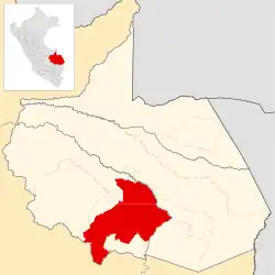 Location of Madre de Dios in Manú Province