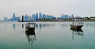 Doha Skyline with Historic Boats
