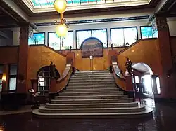 Solid white Italian marble staircase