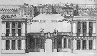 Drawing of the Palais Bourbon in 1730