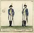Soldiers of the regiment in Swedish uniform m/1779.