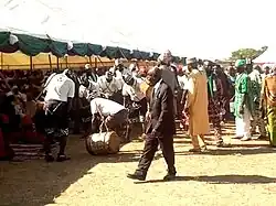 Drummers performing before the Agwatyap and other guests.