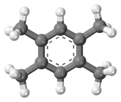 Ball-and-stick model of the durene molecule