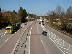 The E18 passing through Västerås, Sweden