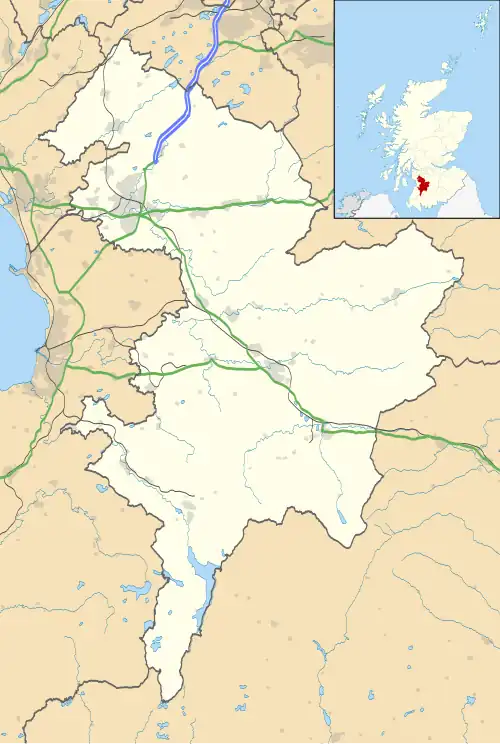 Map showing Mauchline in the south west of Scotland