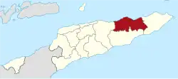 Map of East Timor highlighting the Municipality