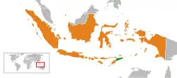 Map indicating locations of Timor-Leste and Indonesia