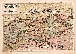 Administrative subdivisions of Eastern Rumelia in 1907