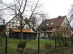Half-timbered houses in the village center.