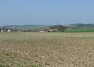 General view of the village and wind farm