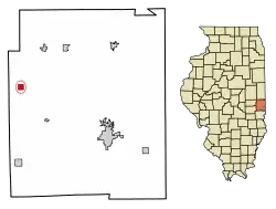 Location of Brocton in Edgar County, Illinois.