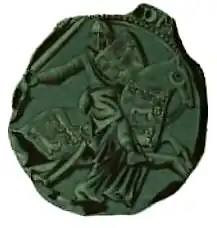 Edmund's seal as king of Sicily:Eadmundus Dei gracia Siciliae rex